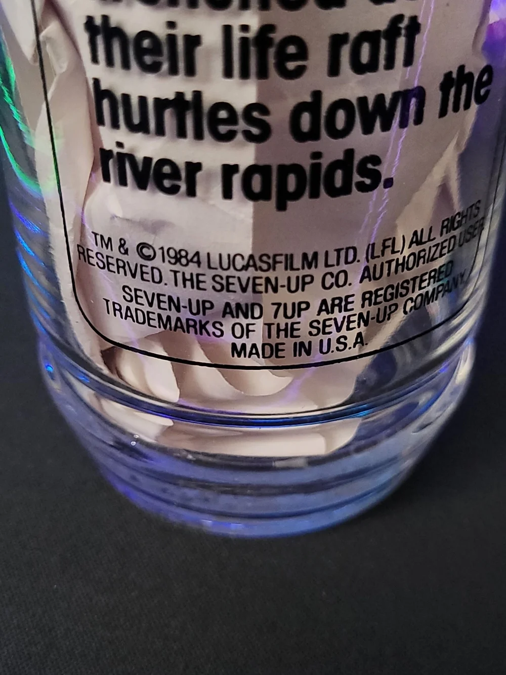 1984 Indiana Jones Temple of Doom 7Up Glass